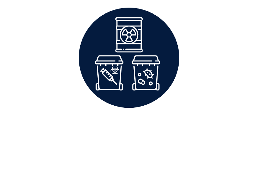 Hazmat waste management icon graphic