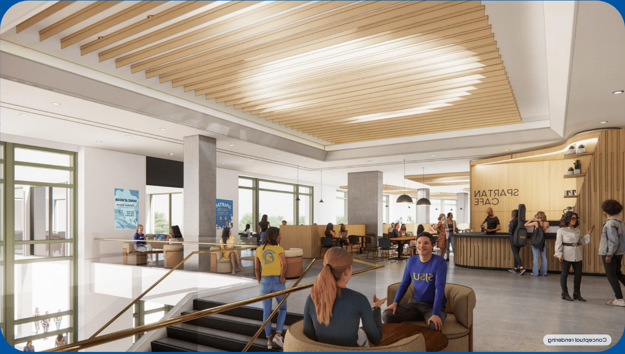 Spartan Cafe rendering at Spartan Village on the Paseo