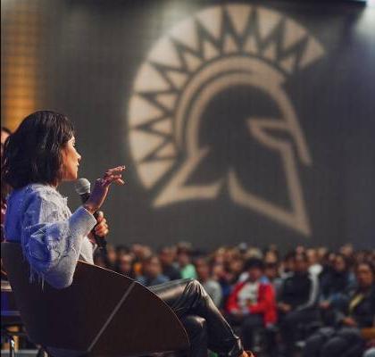 Diane Guerrero talking for Spartan Speaker Series